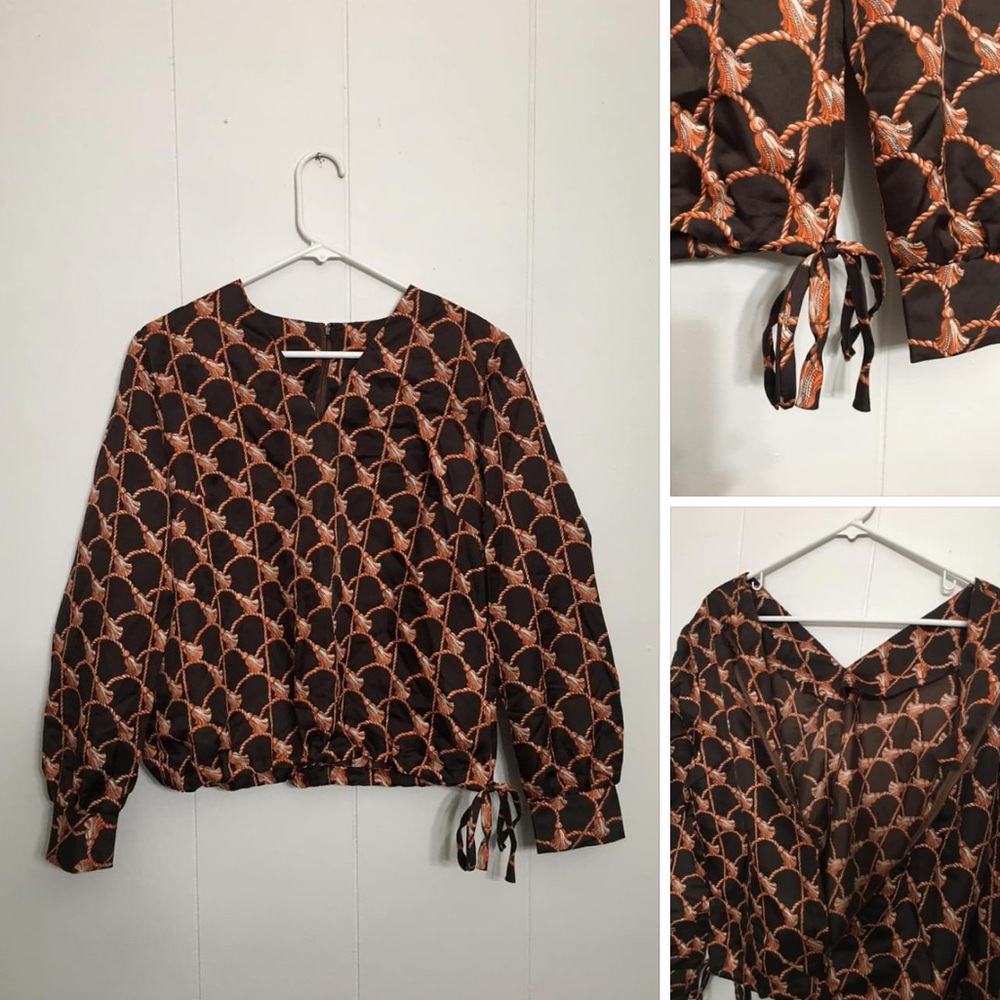 Handmade (One of a Kind) Tassel Print Design Drawstring Bottom Detailed Top